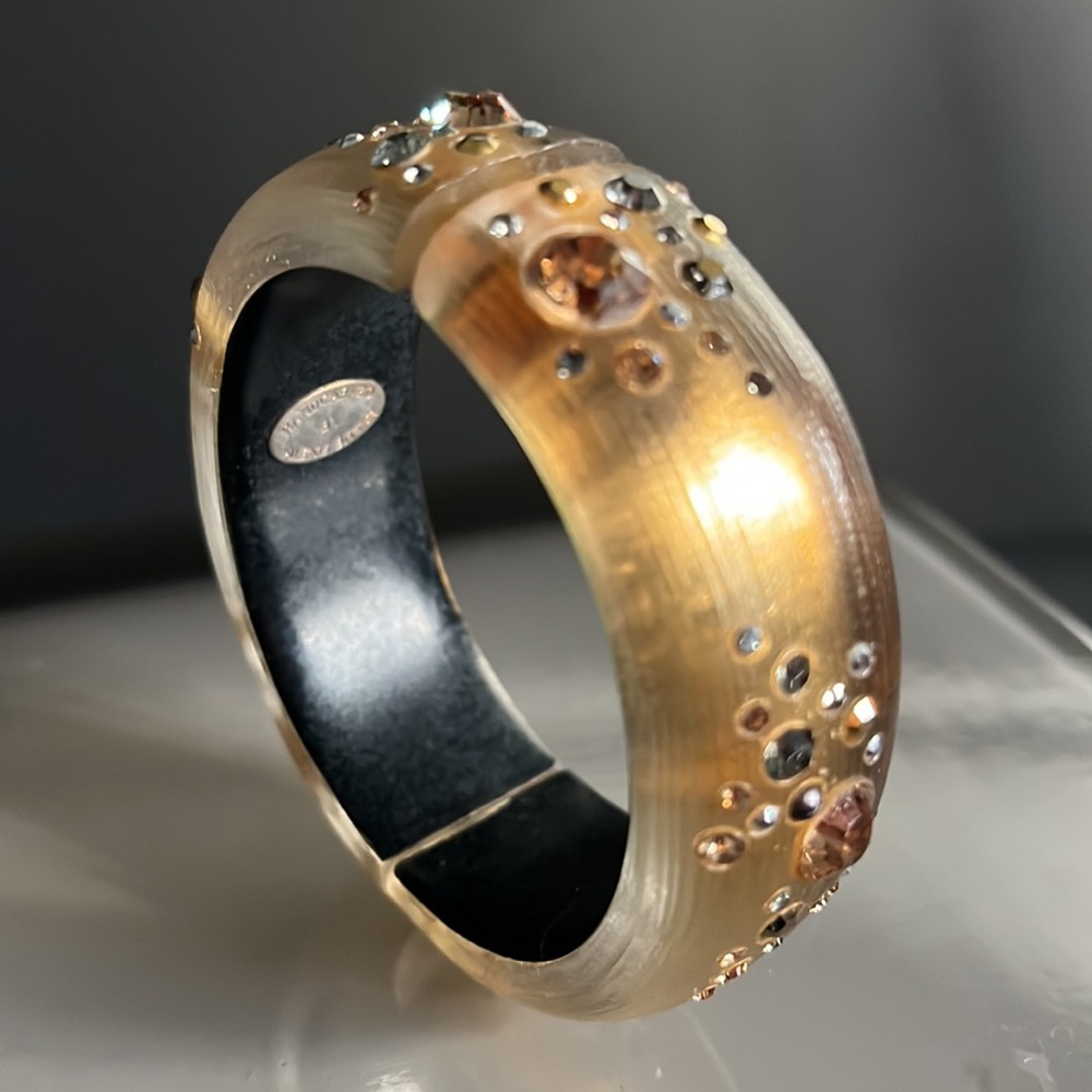 Alexis Bittar Lucite Crystal Hinged Bangle Bracelet * - Picture 11 of 15
